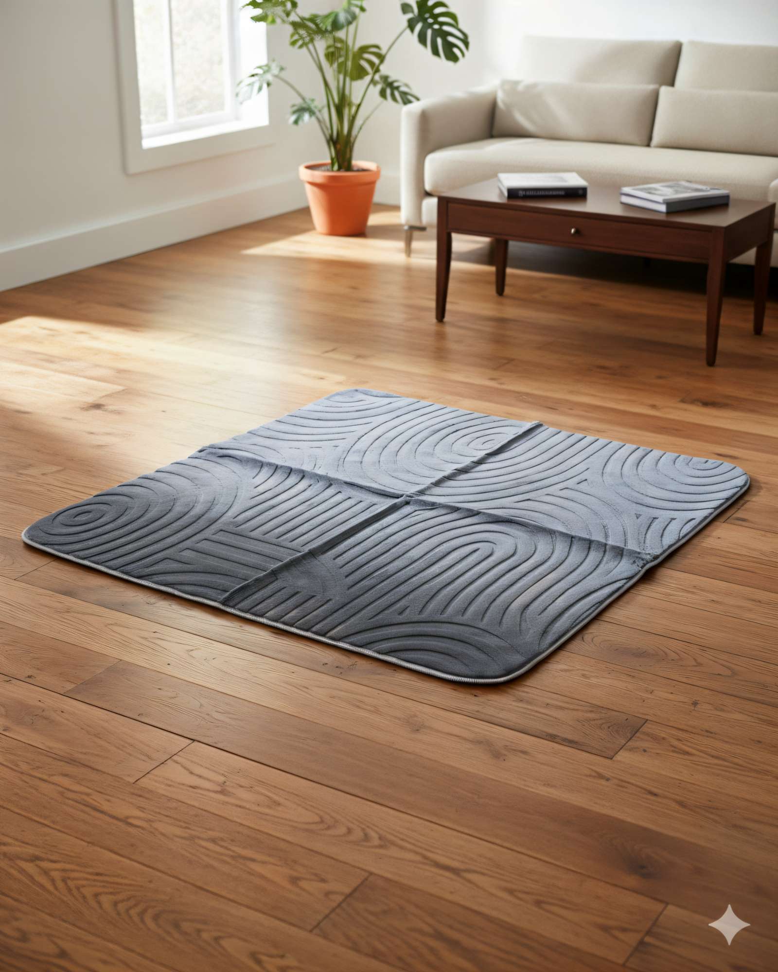 ALFOMBRA 150X200 CM TEXTURIZADA COLOR GRIS OSCURO - 3
