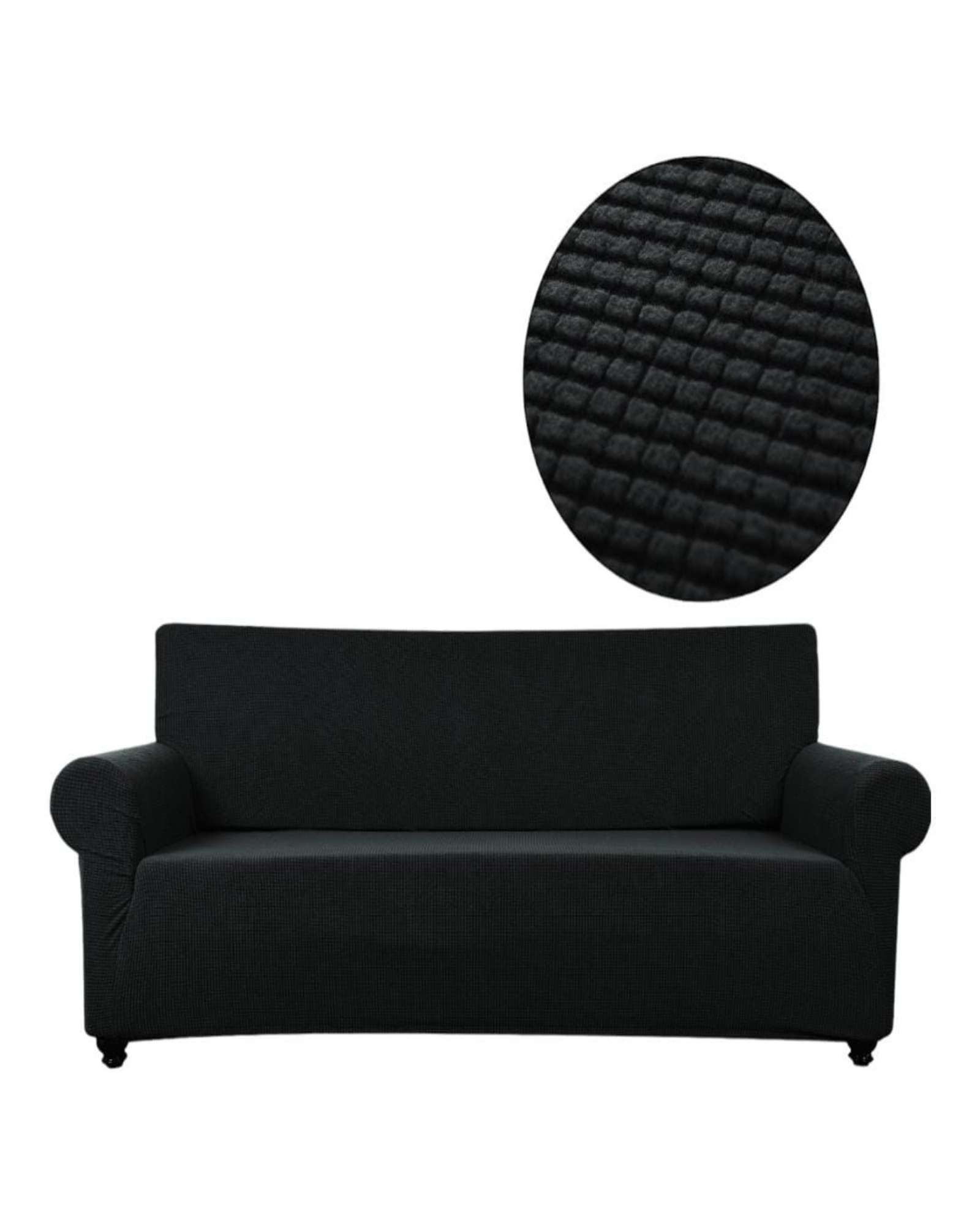FUNDA DE SILLON CUADRILLE 3 CUERPOS NEGRO - 2