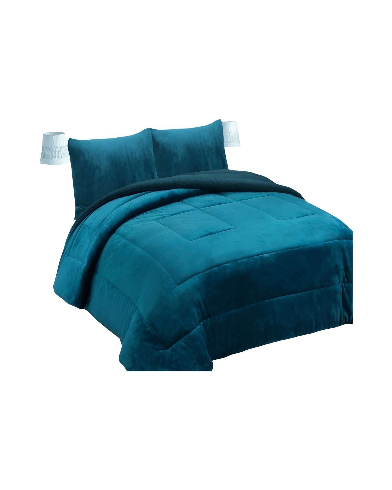 COBERTOR CON CHIPORRO 2 PLAZAS 230X250CM COLOR TURQUESA B18 - 1
