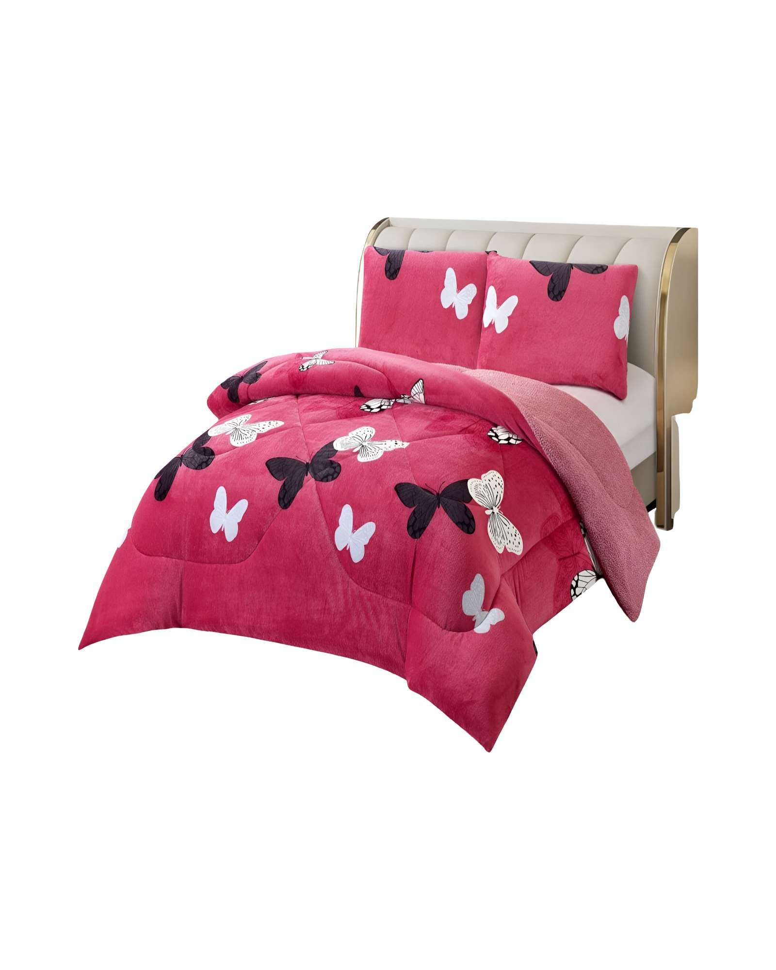 COBERTOR PLUSH CON CHIPORRO 2 PLAZAS 230X250CM COLOR ROSA C17 - 1