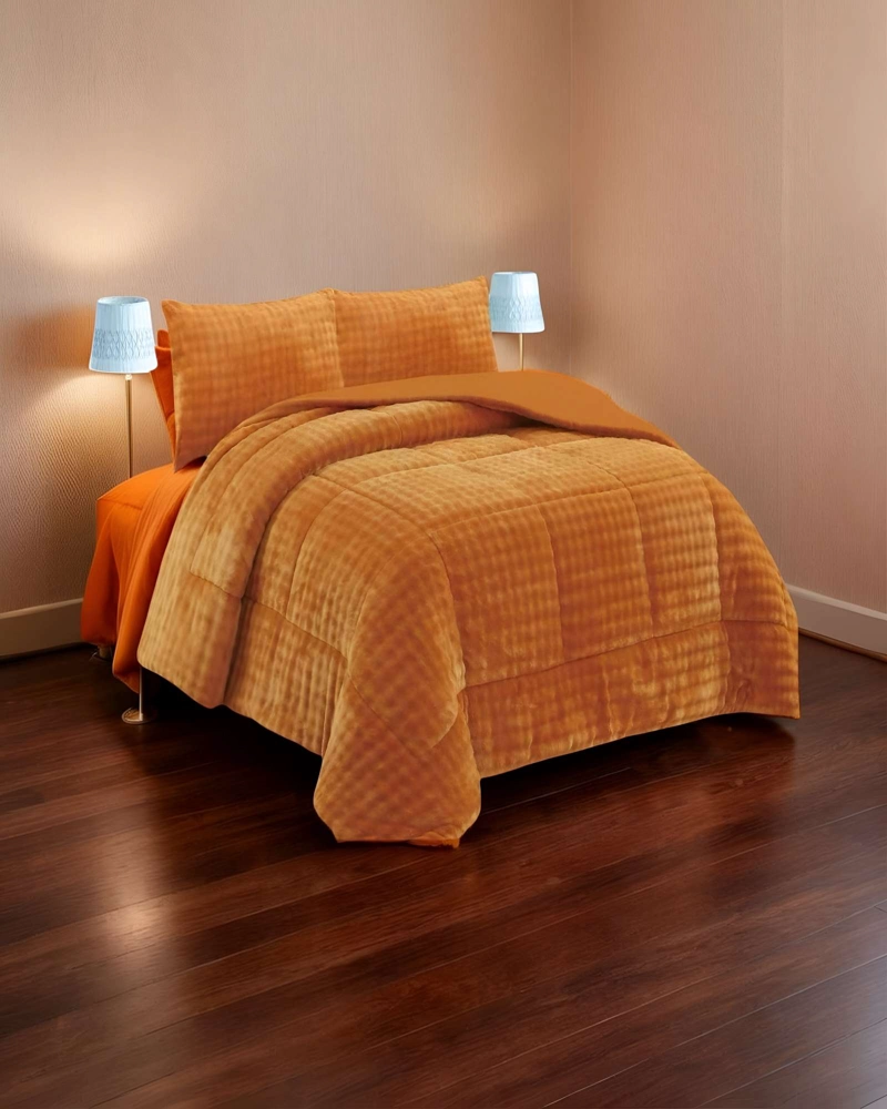 COBERTOR CON CHIPORRO 2 PLAZAS 230X250CM COLOR MOSTAZA B4 - 3