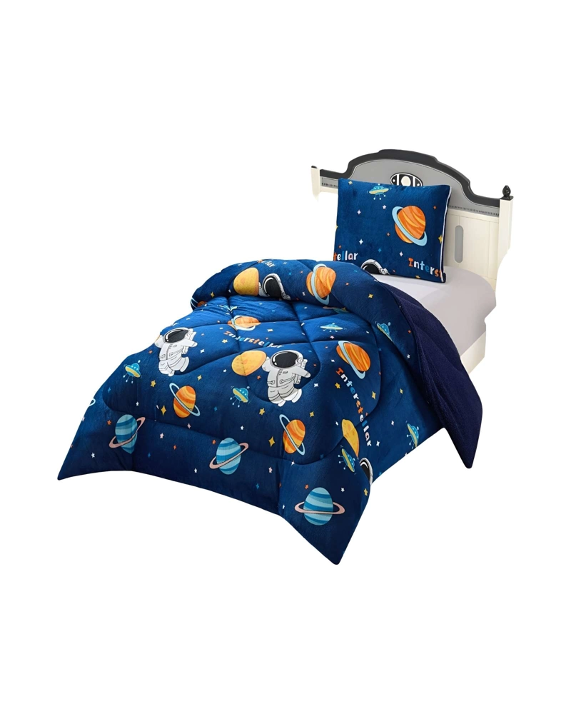 COBERTOR PLUSH CON CHIPORRO PLAZA Y MEDIA 180X200CM COLOR AZUL C1 - 1