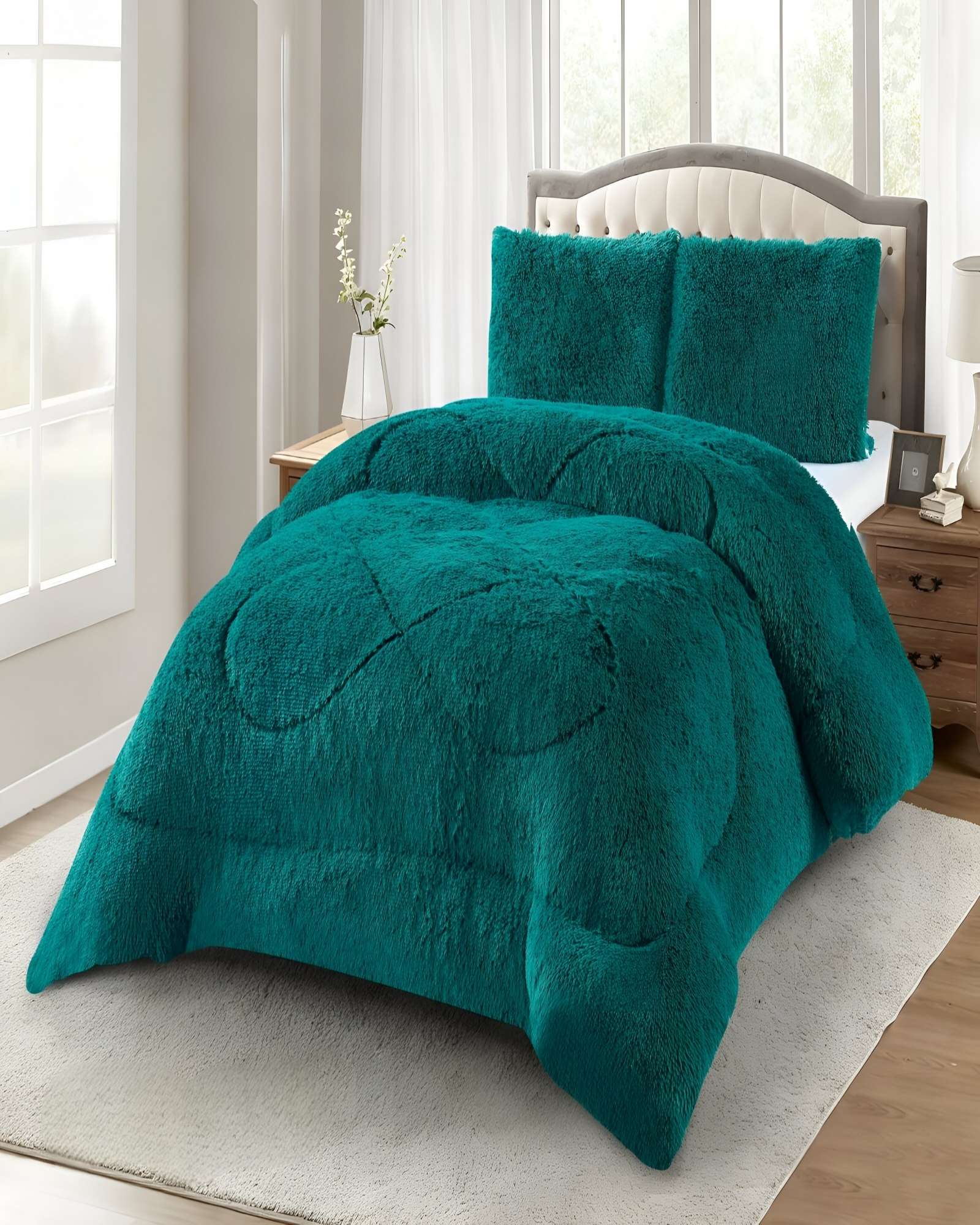 COBERTORES DE PELUDOS CON CHIPORRO 2 PLAZAS 230X250CM COLOR TURQUESA - 3