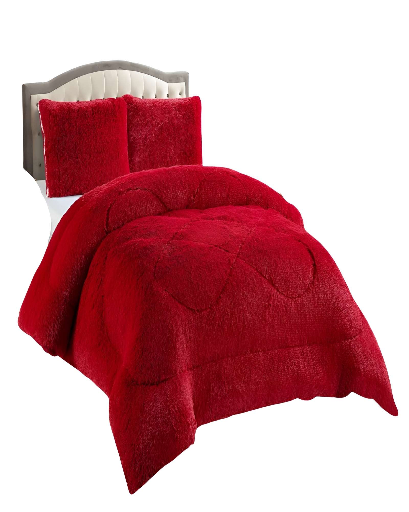 COBERTORES DE PELUDOS CON CHIPORRO KING 250X270CM COLOR ROJO - 2