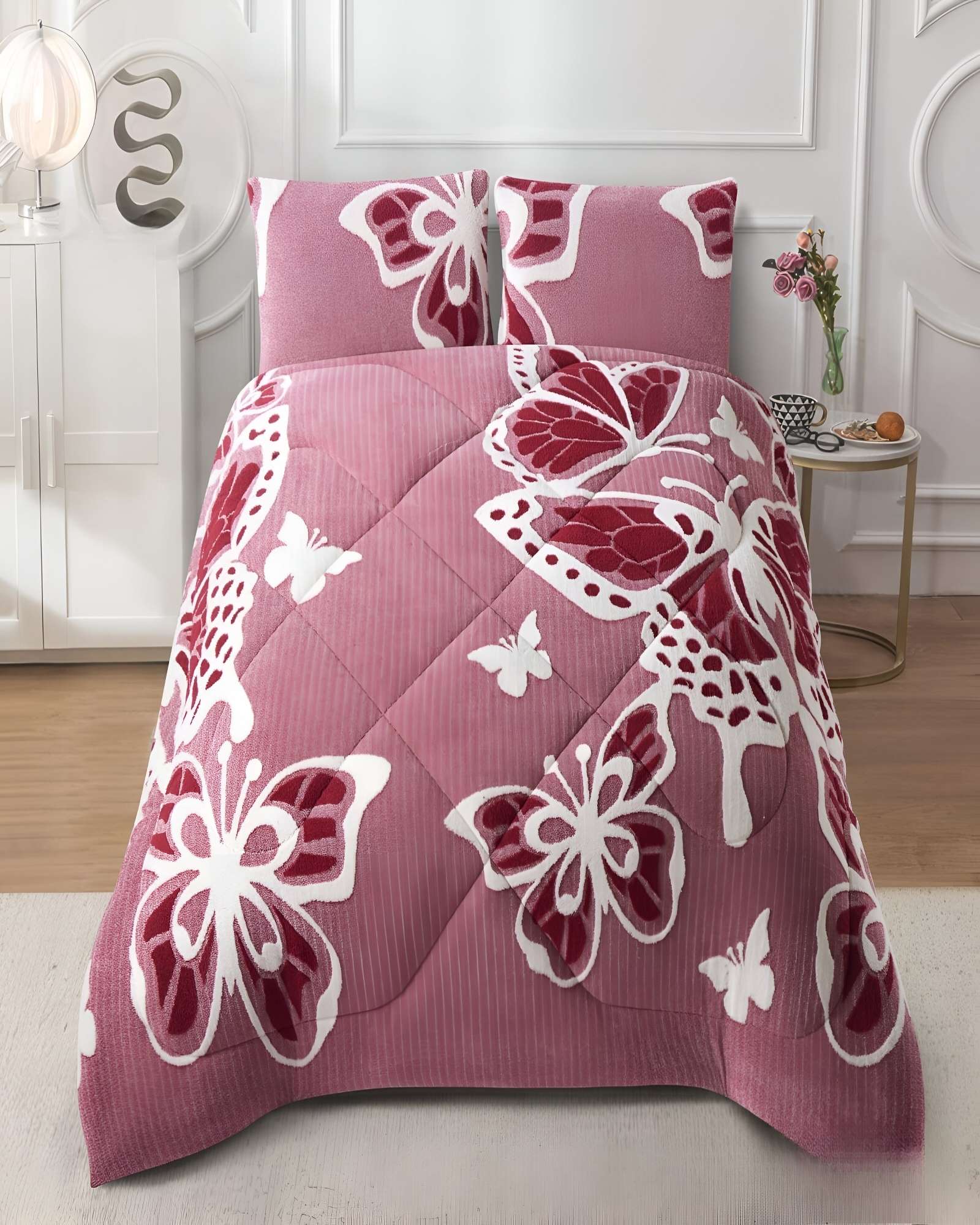 COBERTOR DE JACQUERD CUTTING CON CHIPORRO KING 250X270CM COLOR ROSA B17 - 3