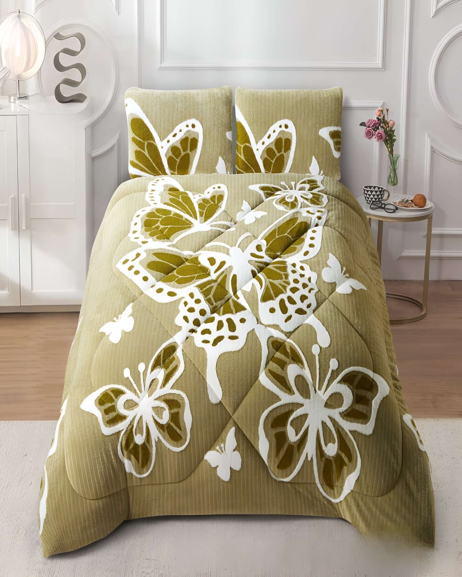 COBERTOR DE JACQUERD CUTTING CON CHIPORRO KING 250X270CM COLOR VERDE B6 - 3