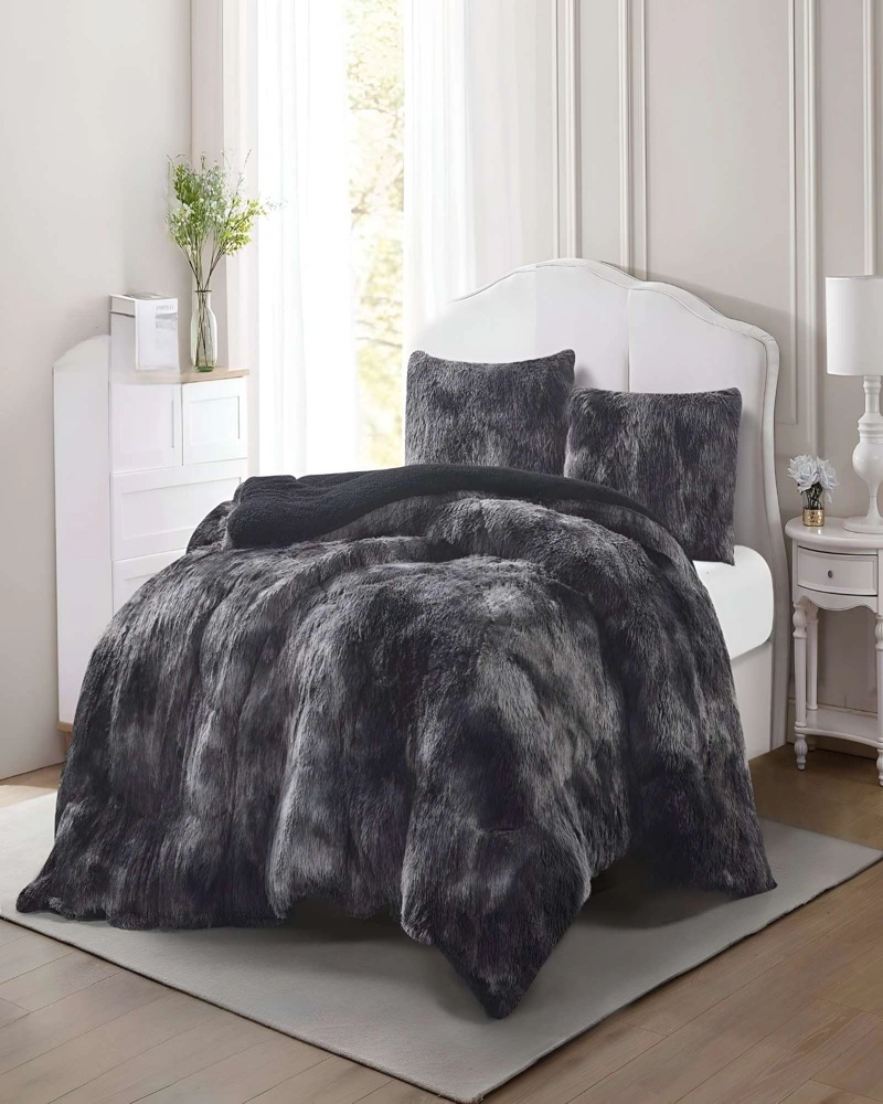 COBERTORES DE PELUDOS CON CHIPORRO KING 250X270CM COLOR NEGRO - 3