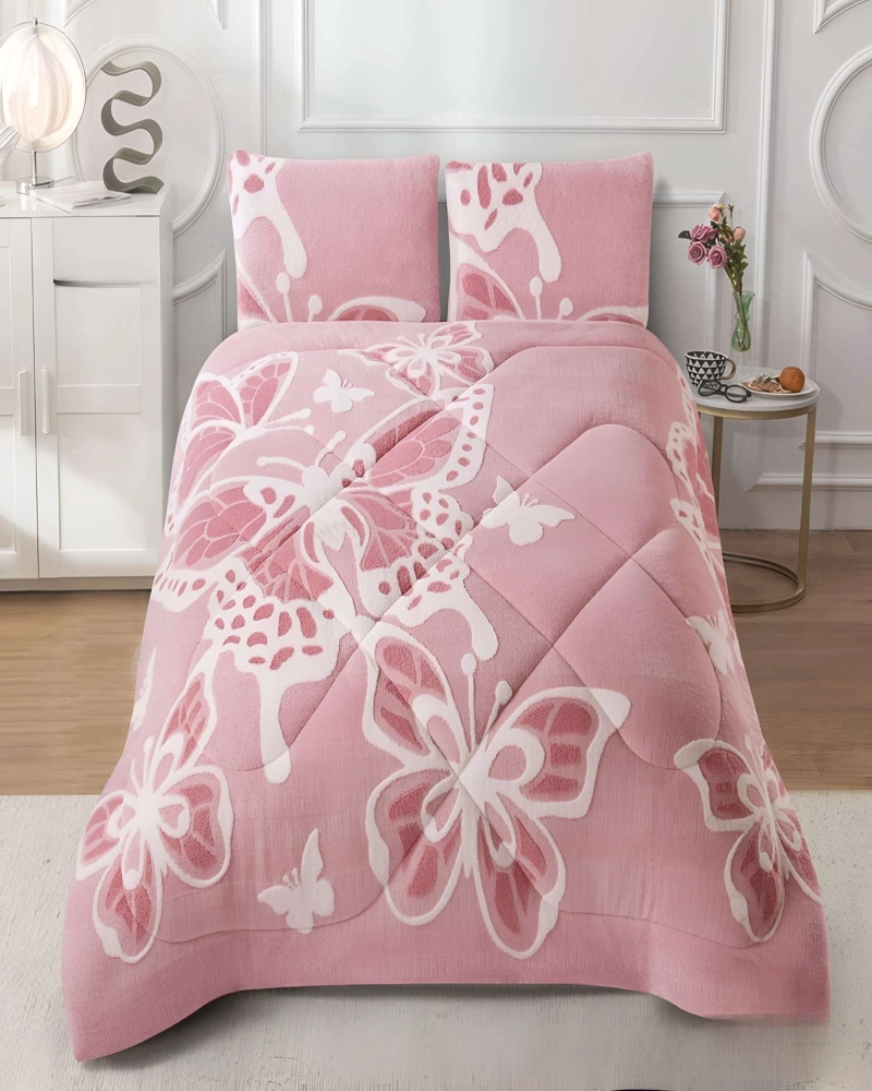 COBERTOR DE JACQUERD CUTTING CON CHIPORRO KING 250X270CM COLOR ROSA B8 - 3