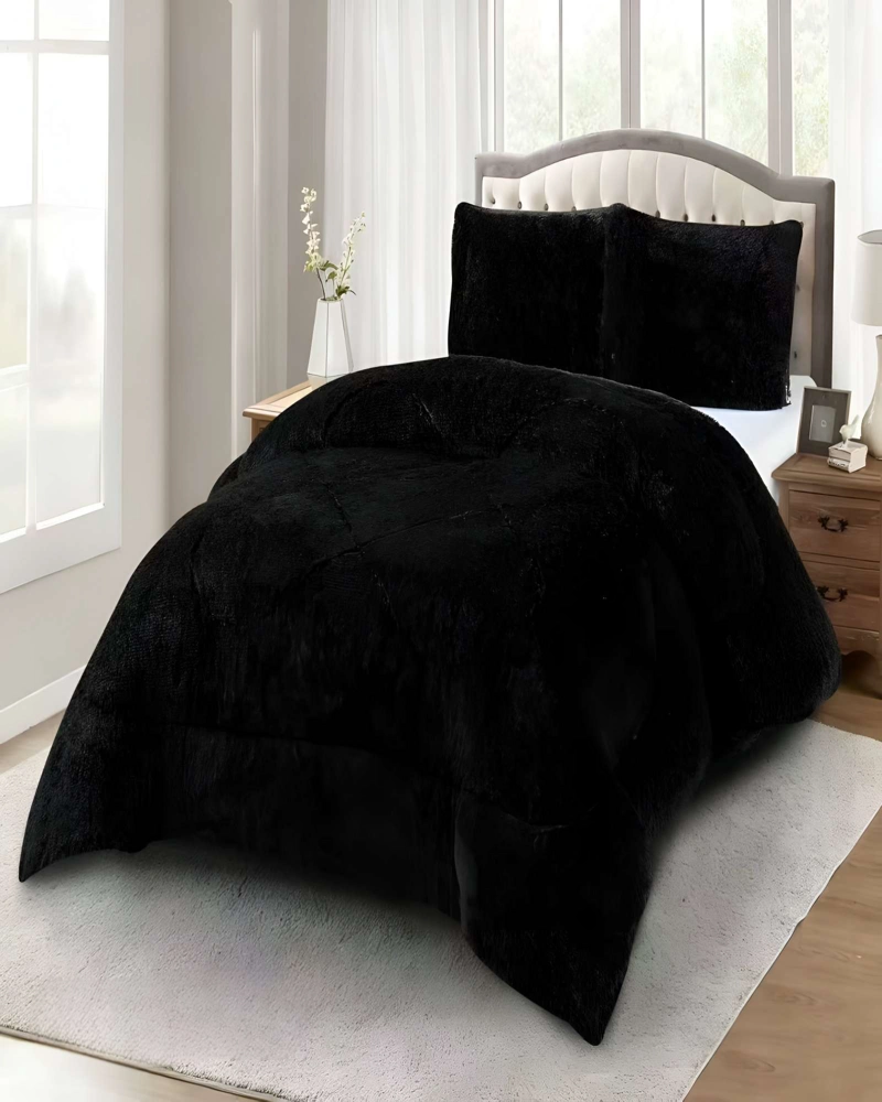 COBERTORES DE PELUDOS CON CHIPORRO KING 250X270CM COLOR NEGRO2 - 3
