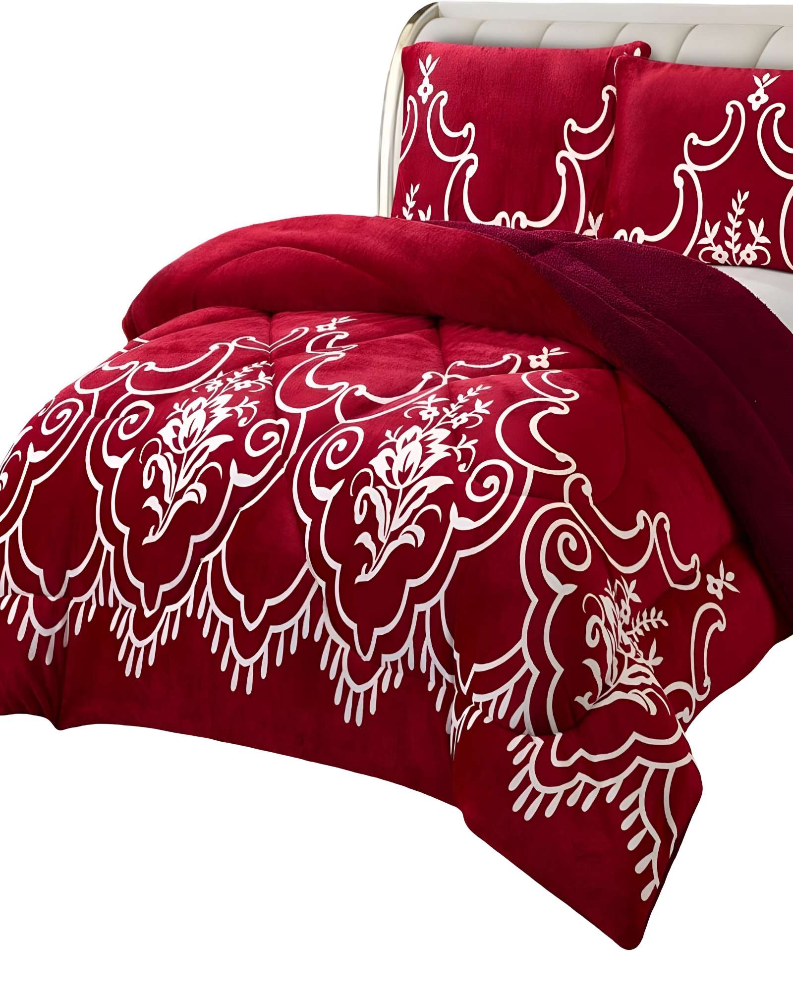 COBERTOR PLUSH CON CHIPORRO 2 PLAZAS 230X250CM COLOR BURDEO C7 - 2
