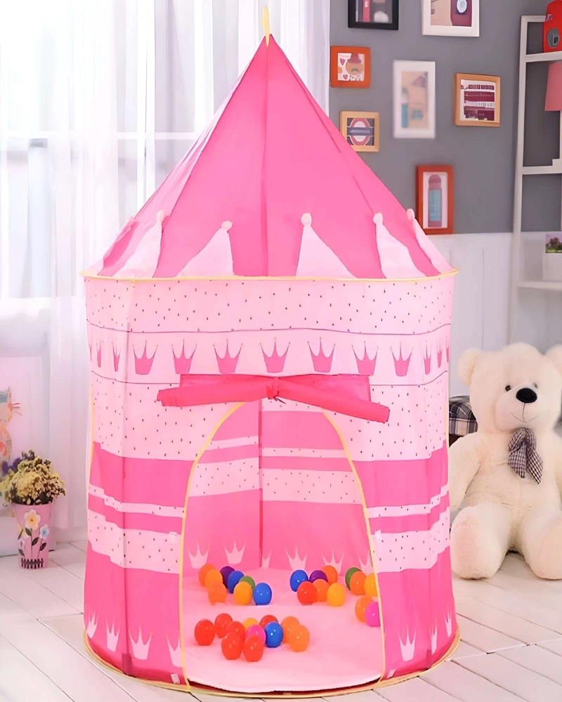 CARPA INFANTIL CON FORMA DE TORRE ROSADA - 3