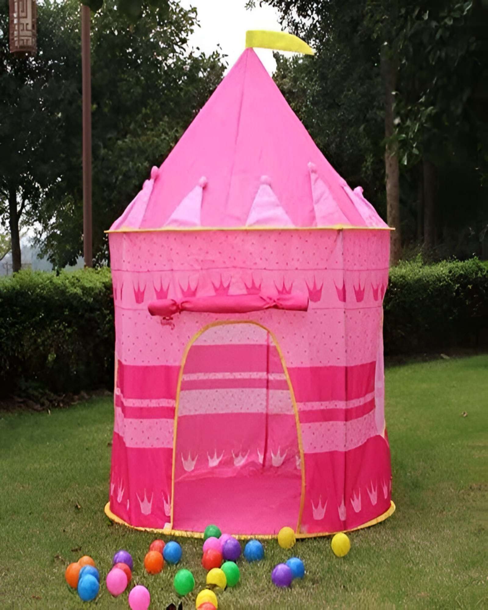 CARPA INFANTIL CON FORMA DE TORRE ROSADA - 6