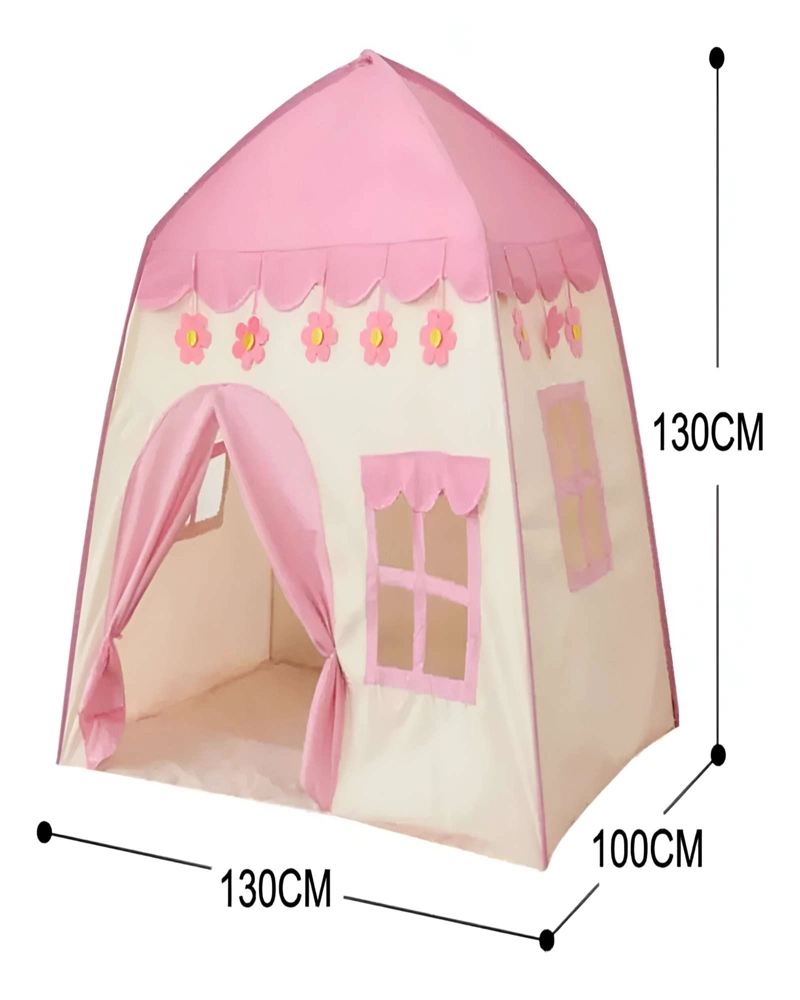 CARPA INFANTIL CON FORMA DE CASA ROSADA - 2