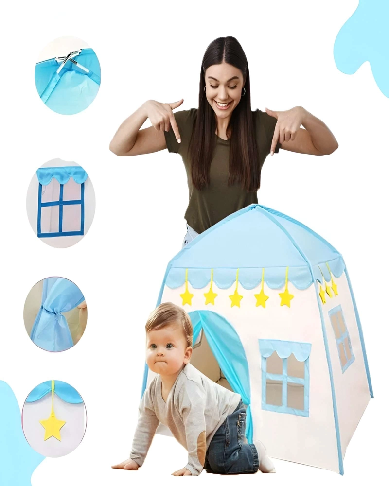CARPA INFANTIL CON FORMA DE CASA CELESTE - 4