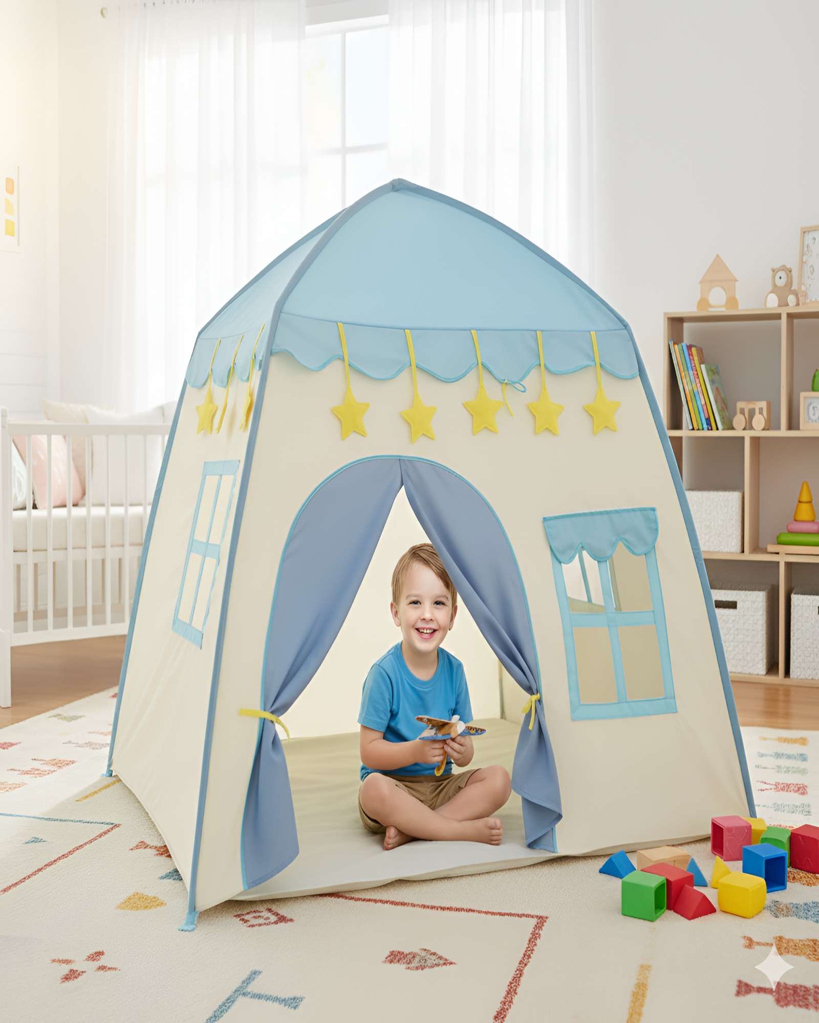 CARPA INFANTIL CON FORMA DE CASA CELESTE - 5