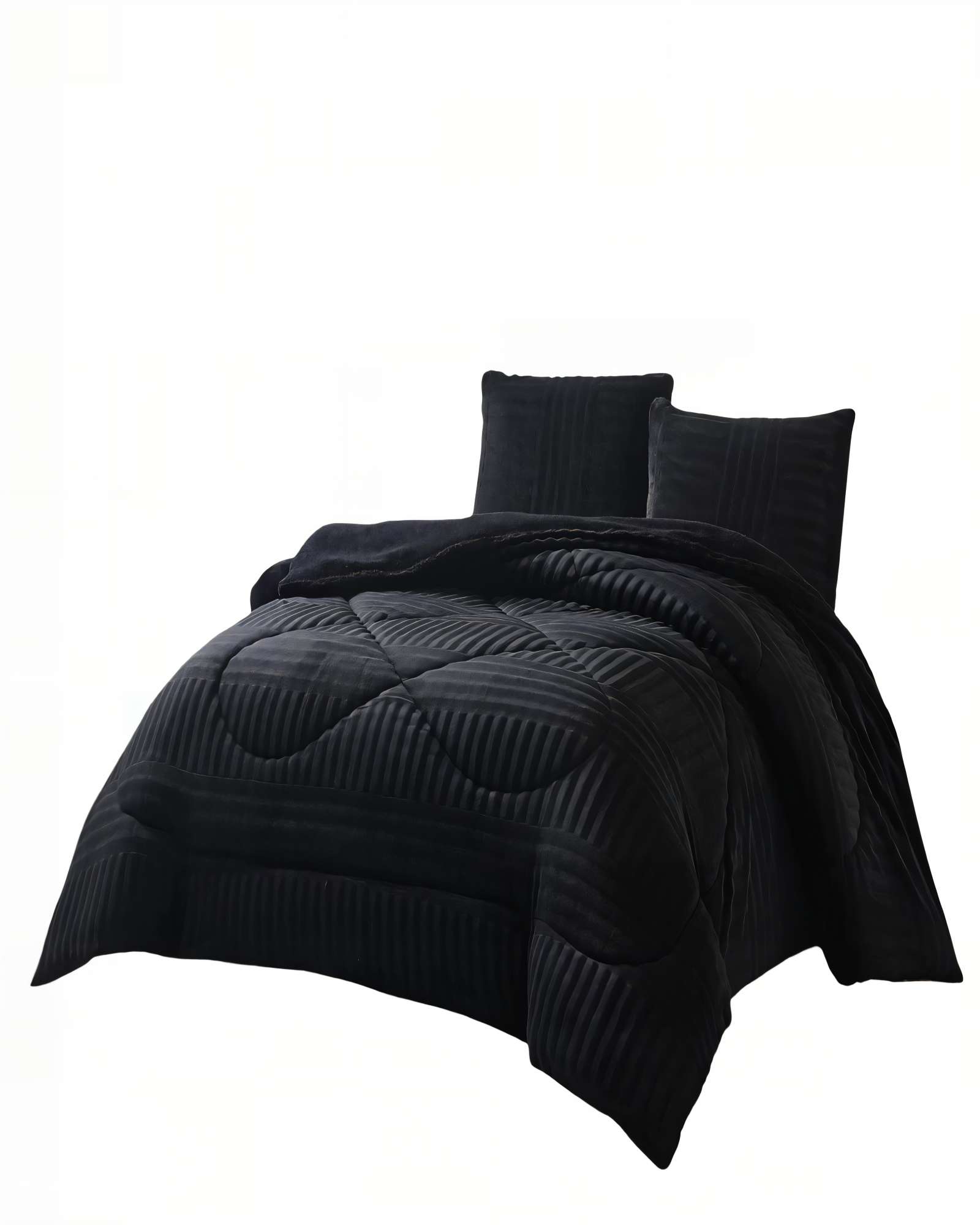COBERTOR DE PELUDOS LECHE CON RELIEVE   2 PLAZAS COLOR NEGRO - 1