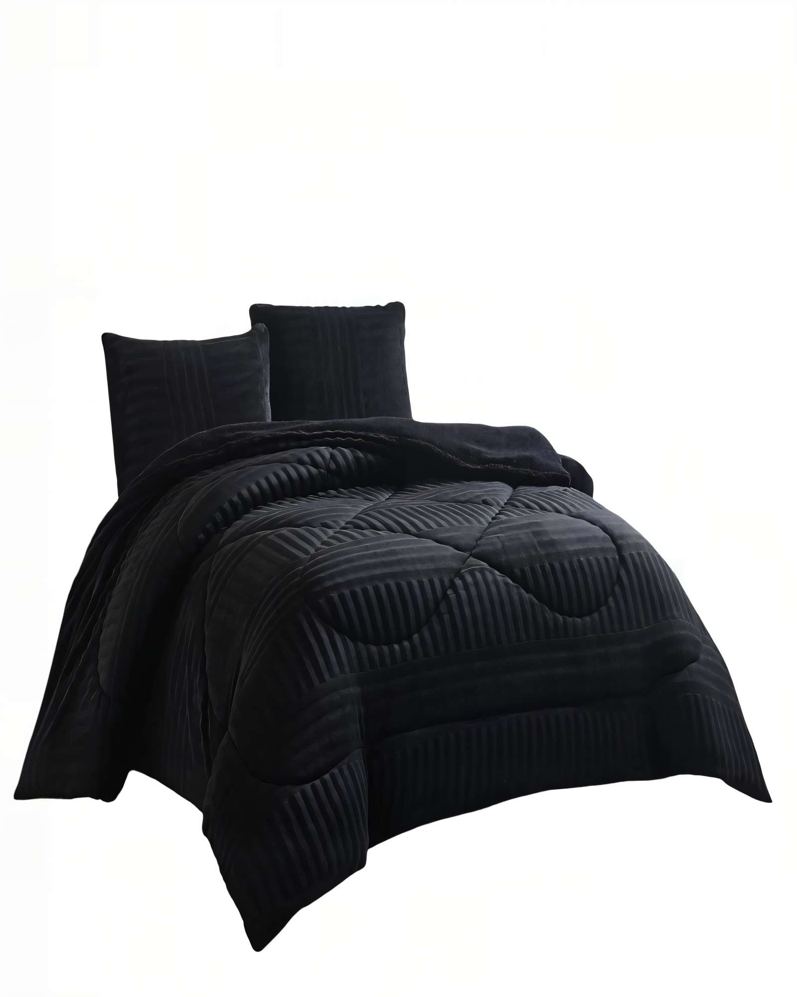 COBERTOR DE PELUDOS LECHE CON RELIEVE   2 PLAZAS COLOR NEGRO - 2