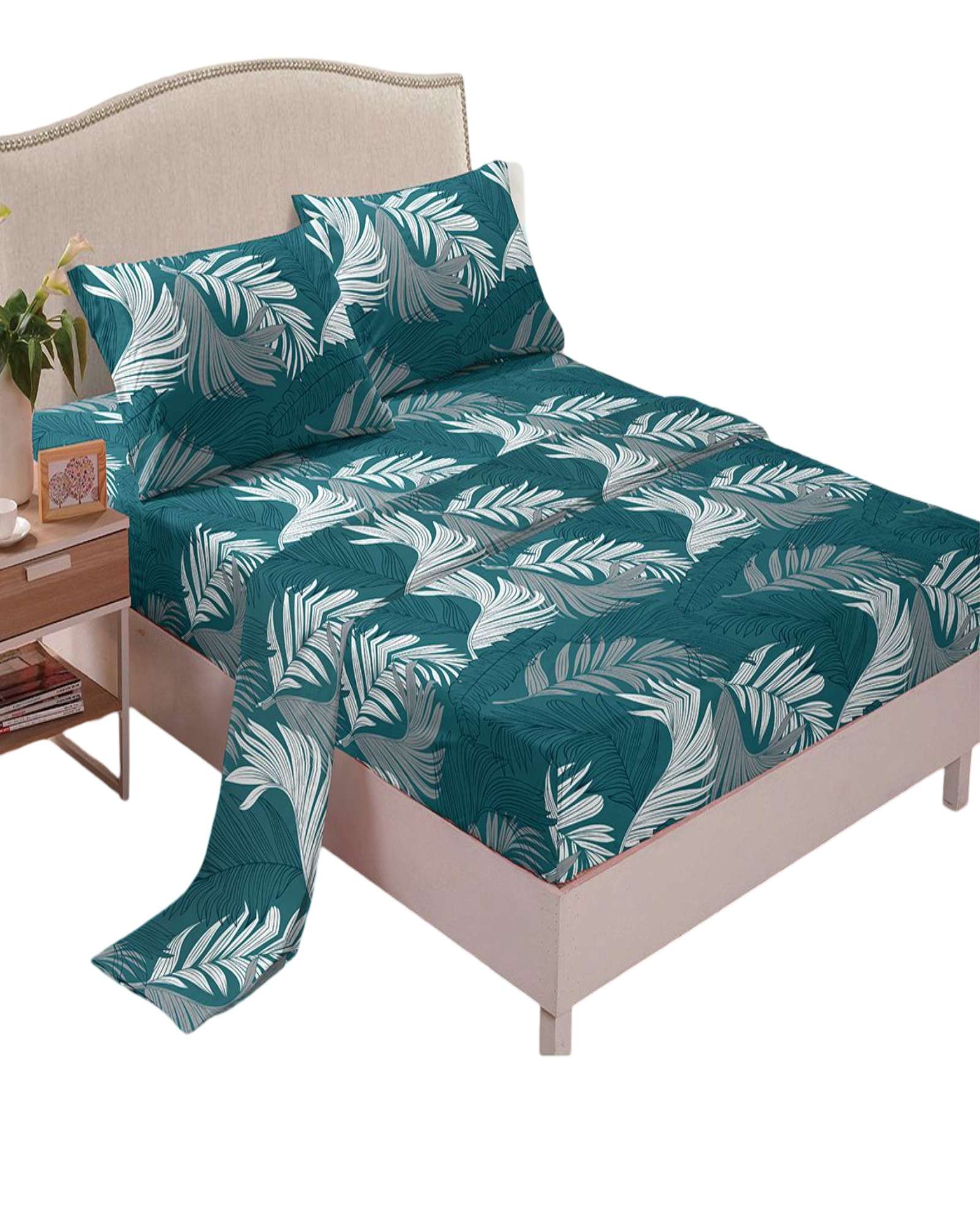 SET DE SABANAS 200 HILOS  2 PLAZAS CON DISEÑO S06 - 1