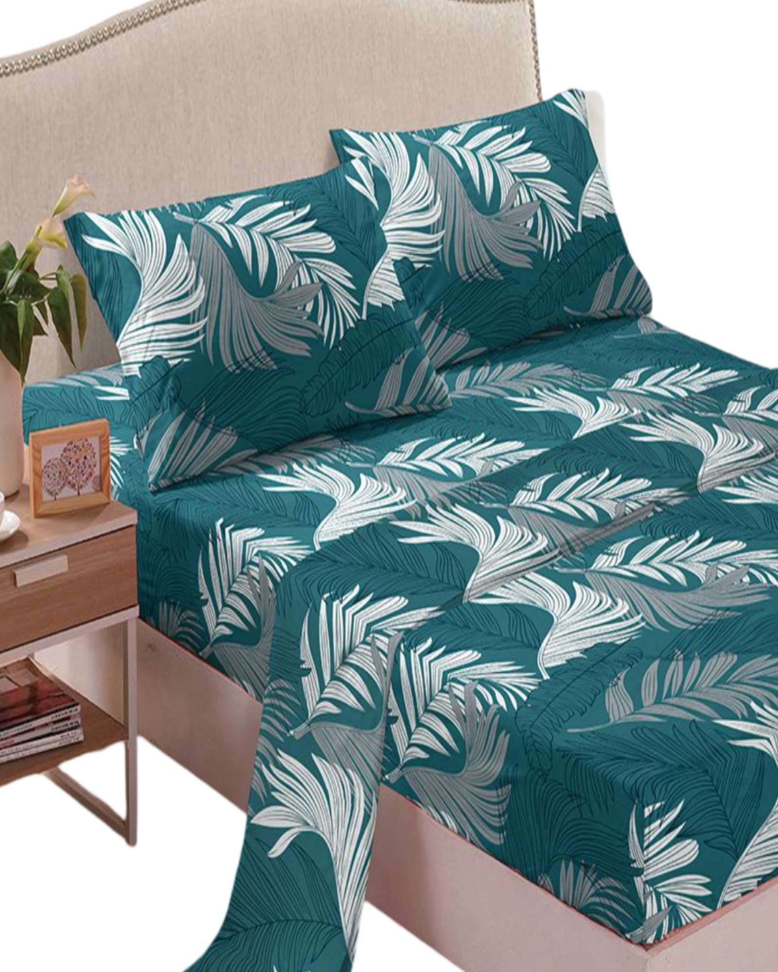 SET DE SABANAS 200 HILOS  2 PLAZAS CON DISEÑO S06 - 2