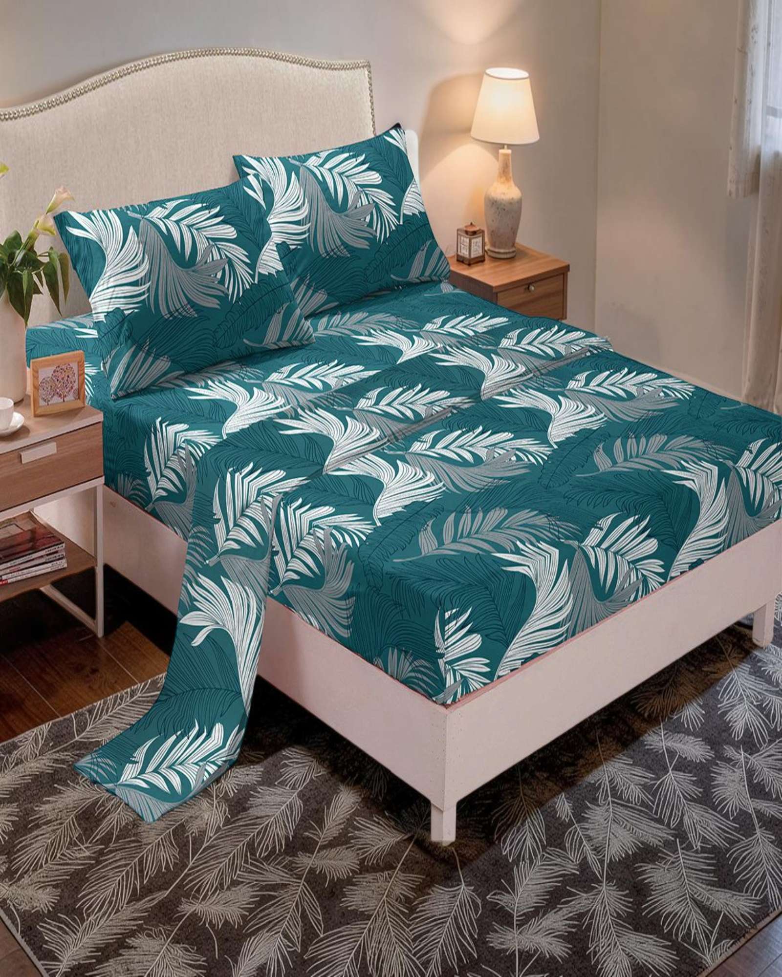 SET DE SABANAS 200 HILOS  2 PLAZAS CON DISEÑO S06 - 3