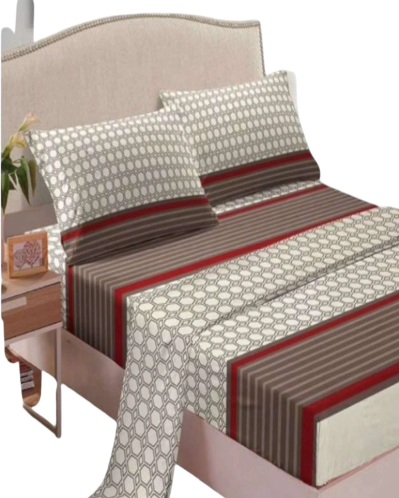 SET DE SABANAS 200 HILOS PLAZA Y MEDIA CON DISEÑO S01 - 2
