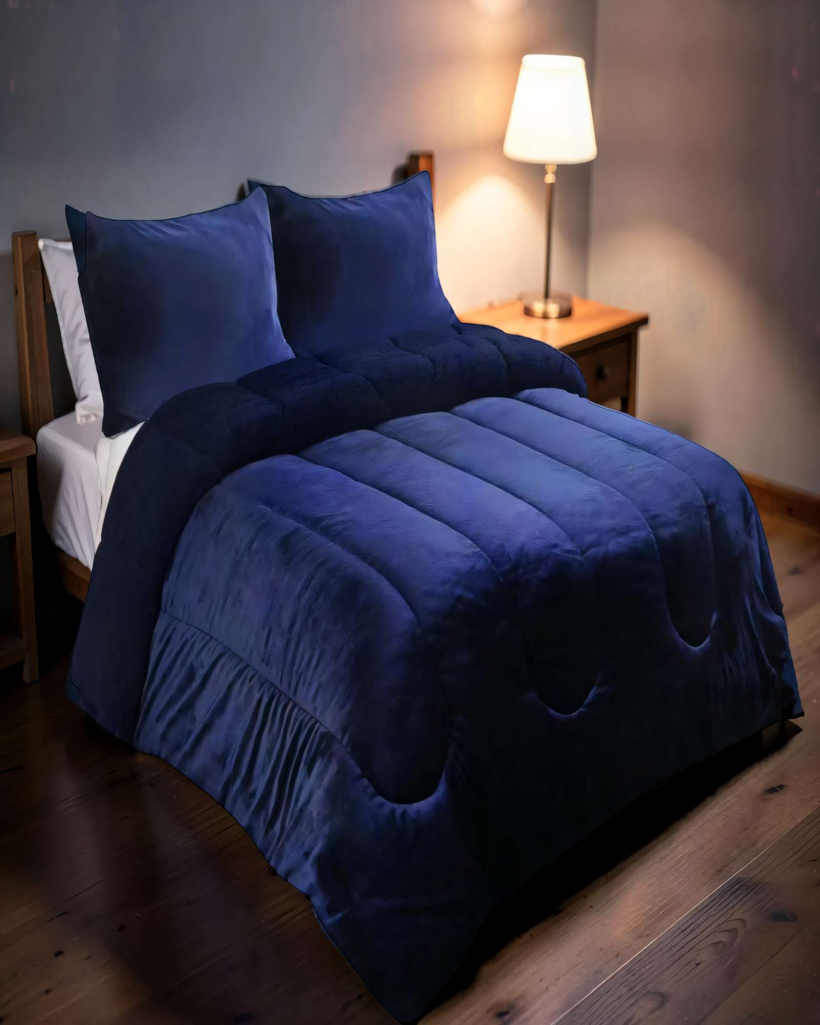 PLUMON DE INVIERNO CHIPORRO 180CMX200CM PLAZA Y MEDIA COLOR AZUL - 3
