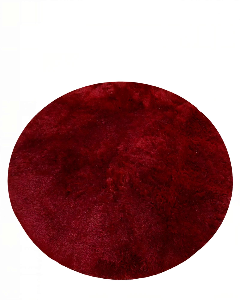 ALFOMBRA REDONDA PREMIUM   150CM X 150CM DECORATIVA COLOR BURDEO - 1