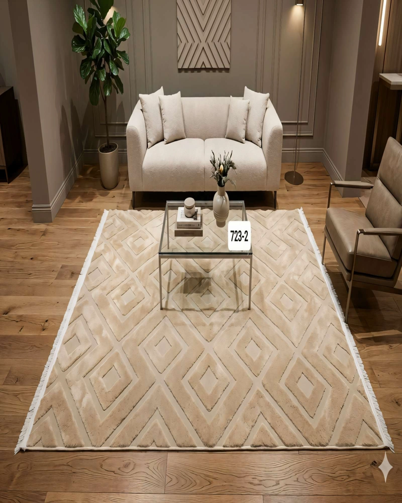ALFOMBRA 150 X 200 DECORATIVA JACQUARDCOLOR BEIGE 3 - 3