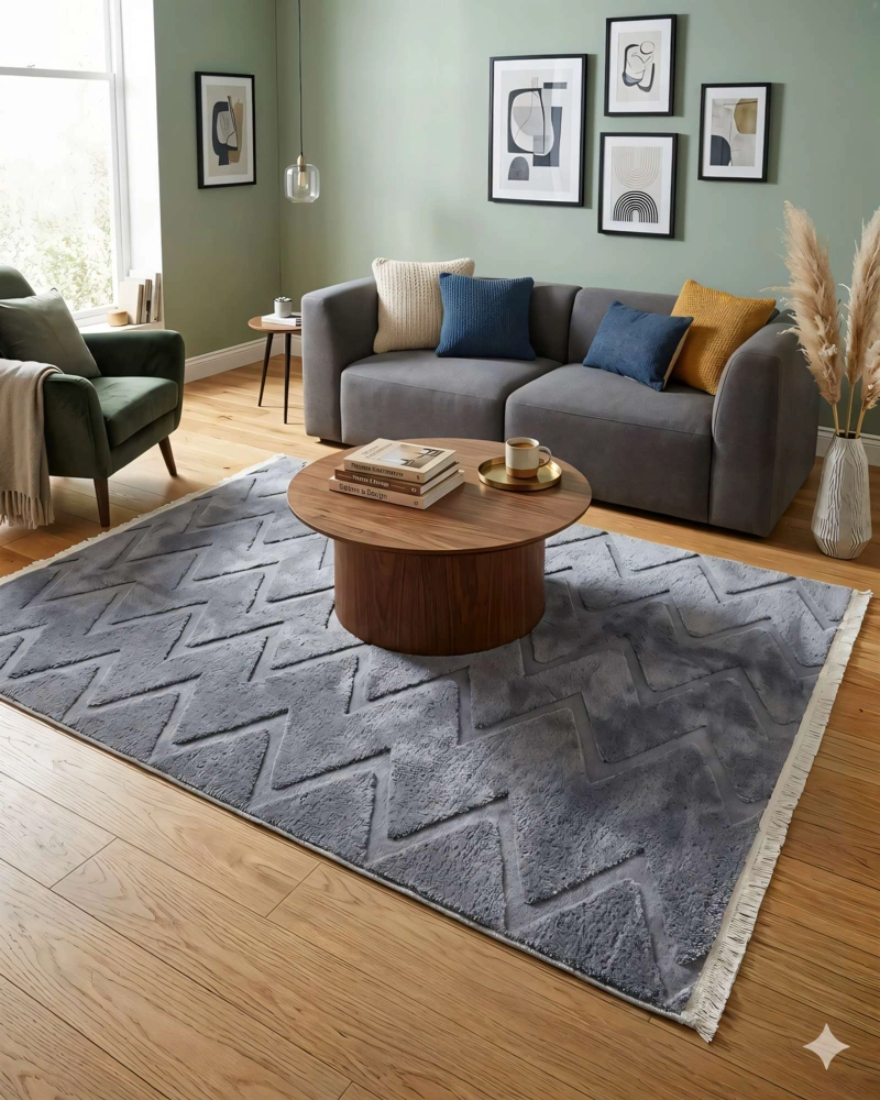 ALFOMBRA 150 X 200 DECORATIVA JACQUARDCOLOR GRIS 2 - 3