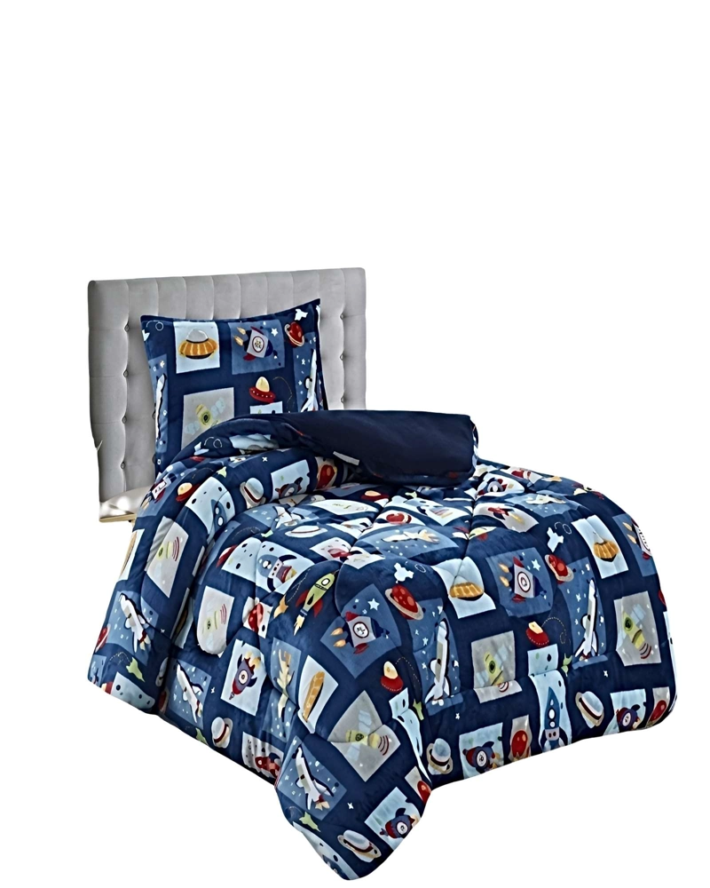 PACK COBERTOR DE INVIERNO PLUSH 1.5 PLAZA 180X200CM AZUL 2 - 1