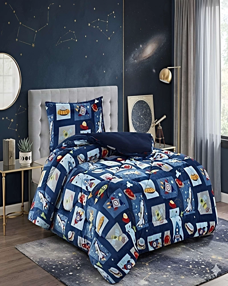 PACK COBERTOR DE INVIERNO PLUSH 1.5 PLAZA 180X200CM AZUL 2 - 4