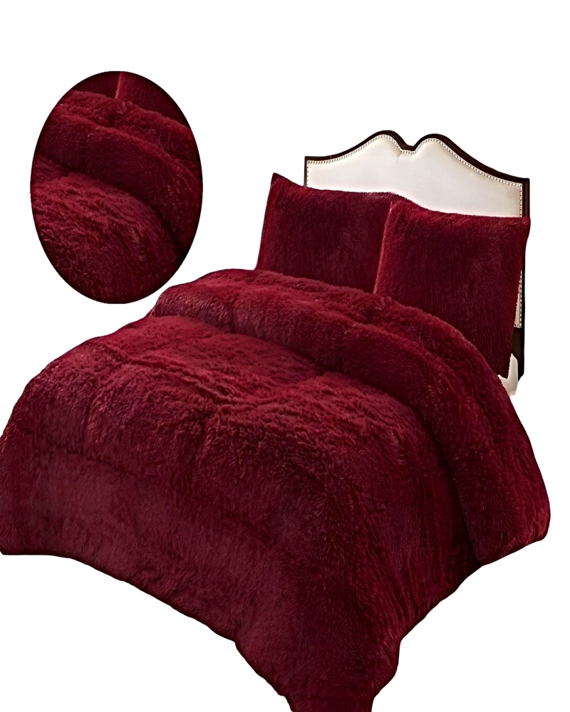 PACK COBERTOR DE INVIERNO PELUDO 2 PLAZAS 230X250CM BURDEO - 2