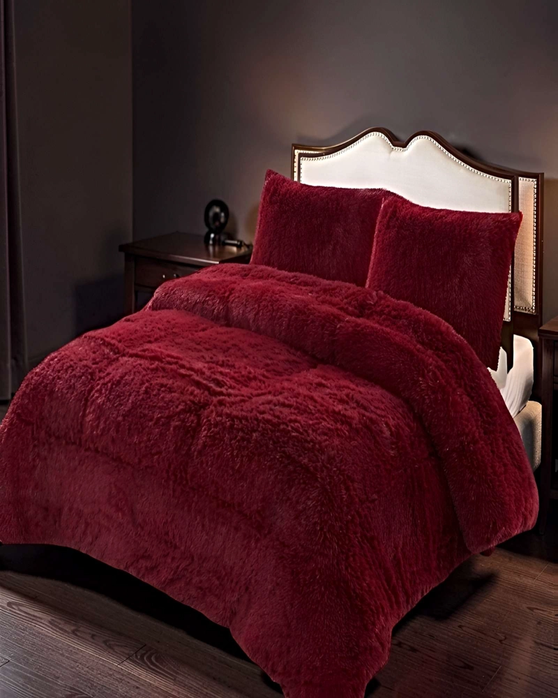 PACK COBERTOR DE INVIERNO PELUDO 2 PLAZAS 230X250CM BURDEO - 3