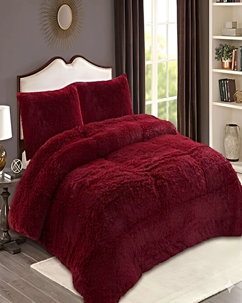 PACK COBERTOR DE INVIERNO PELUDO 2 PLAZAS 230X250CM BURDEO - 4