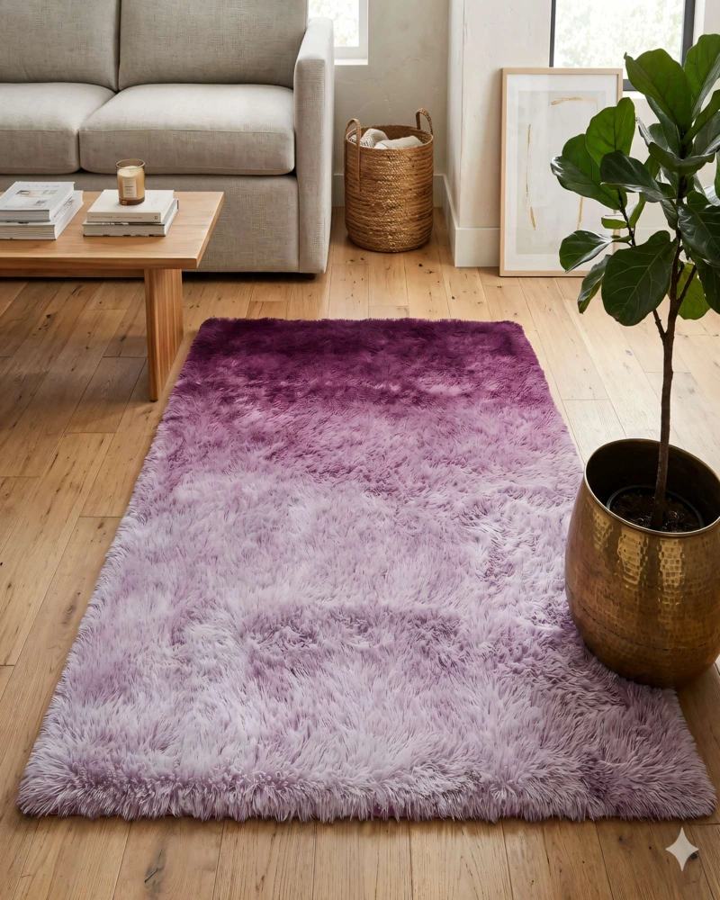 ALFOMBRA TEXTURA PELUDA  200X240   COLOR ROSADO DEGRADADO - 4