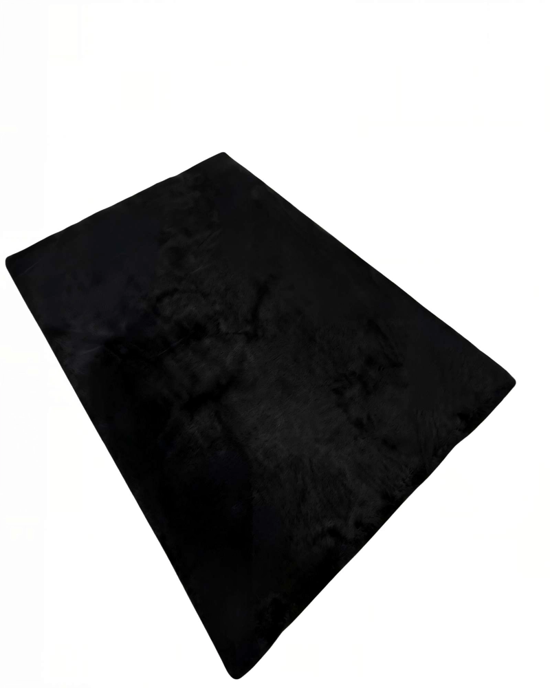 ALFOMBRA TEXTURA PELUDA  180X200  COLOR NEGRO - 1
