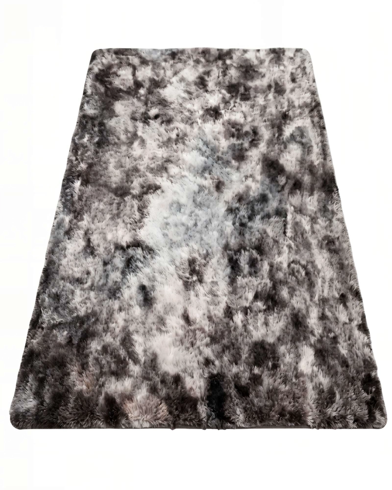 ALFOMBRA TEXTURA PELUDA  180X200  COLOR BLANCO CON NEGRO - 1