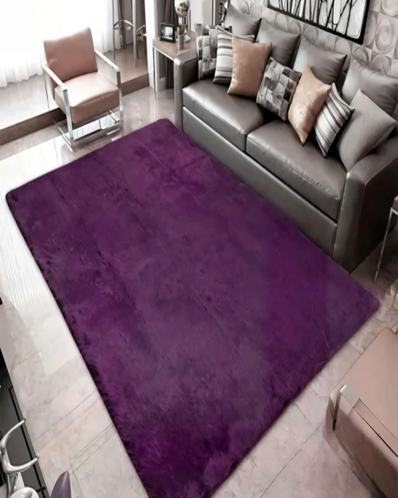 ALFOMBRA TEXTURA PELUDA  200X240   COLOR MORADO 2 - 3