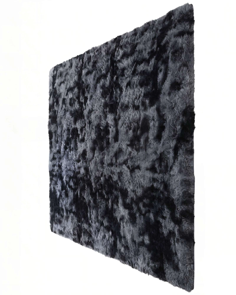 ALFOMBRA TEXTURA PELUDA  200X240   COLOR NEGRO CON GRIS - 2