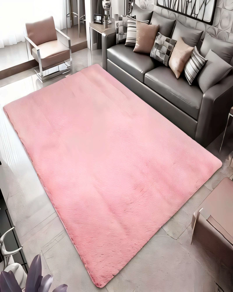 ALFOMBRA TEXTURA PELUDA  200X300  COLOR ROSADO - 3