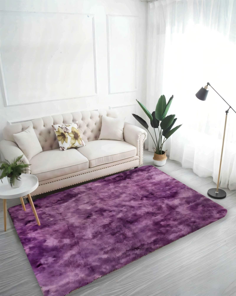 ALFOMBRA TEXTURA PELUDA  180X200  COLOR MORADO - 3