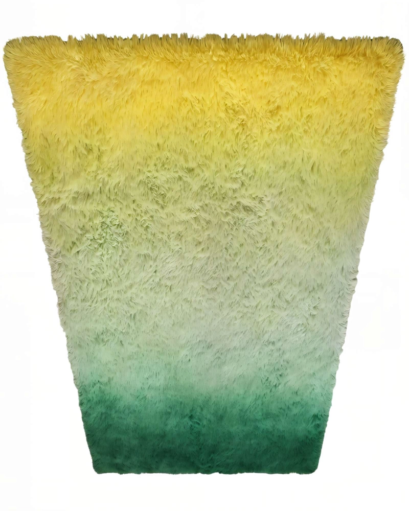 ALFOMBRA TEXTURA PELUDA  180X200  COLOR AMARILLO CON VERDE - 2