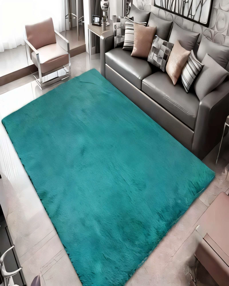 ALFOMBRA TEXTURA PELUDA  200X240   COLOR TURQUESA 2 - 3