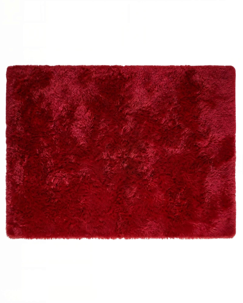 ALFOMBRA TEXTURA PELUDA  180X200  COLOR BURDEO - 1