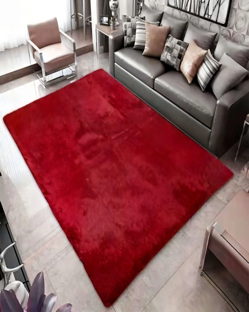 ALFOMBRA TEXTURA PELUDA  180X200  COLOR BURDEO - 3