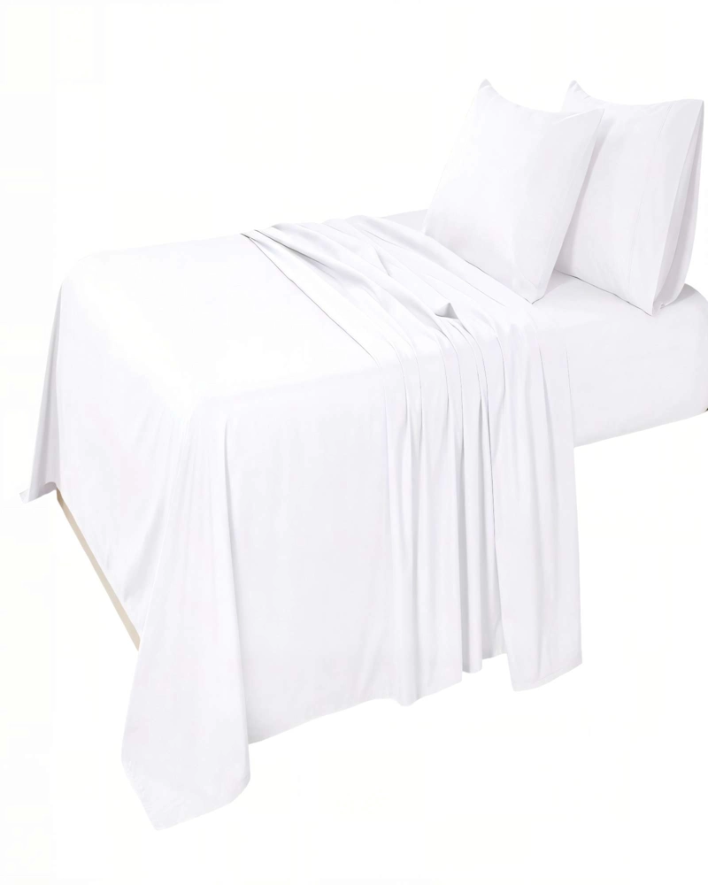 KIT DE SABANA 200 HILOS 2 PLAZAS COLOR BLANCO - 1