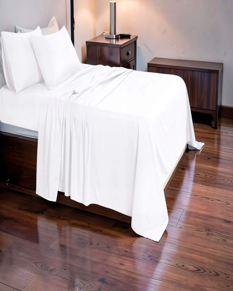 KIT DE SABANA 200 HILOS 2 PLAZAS COLOR BLANCO - 3