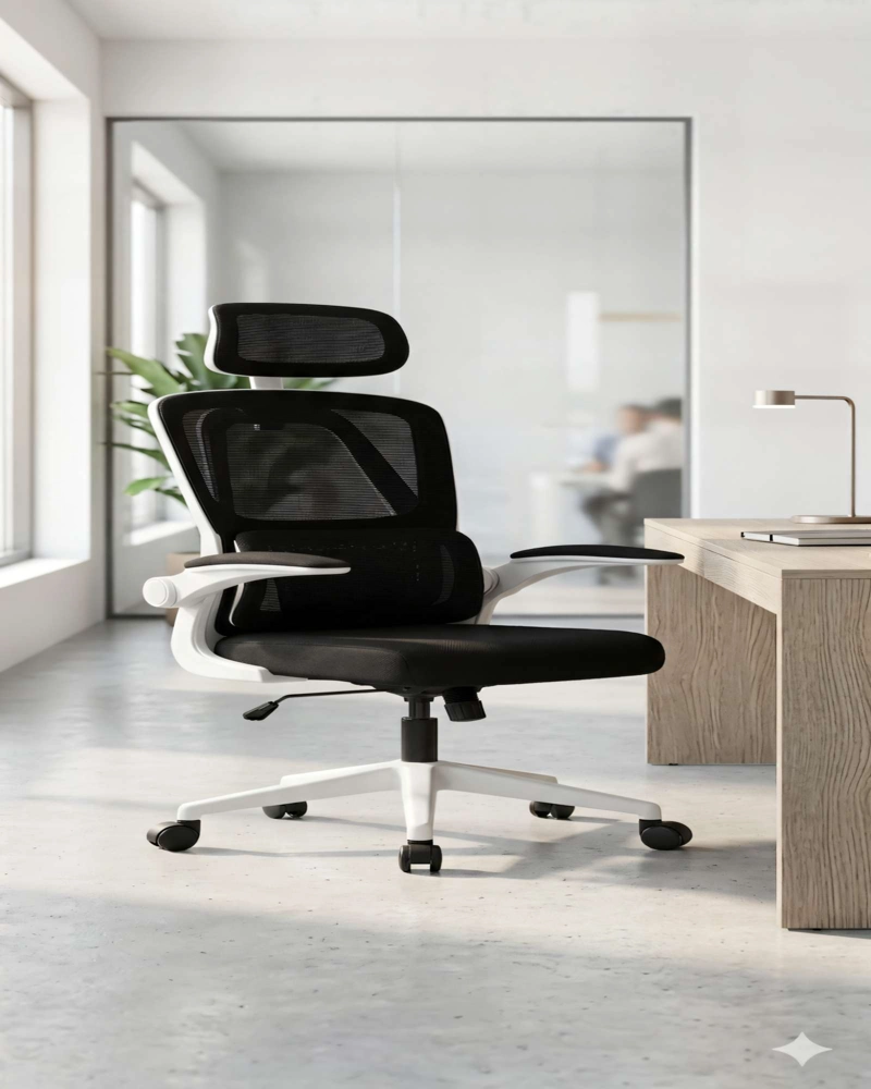 SILLA DE ESTUDIO CON RESPALDO ALTO ERGONOMICO COLOR BLANCO - 3