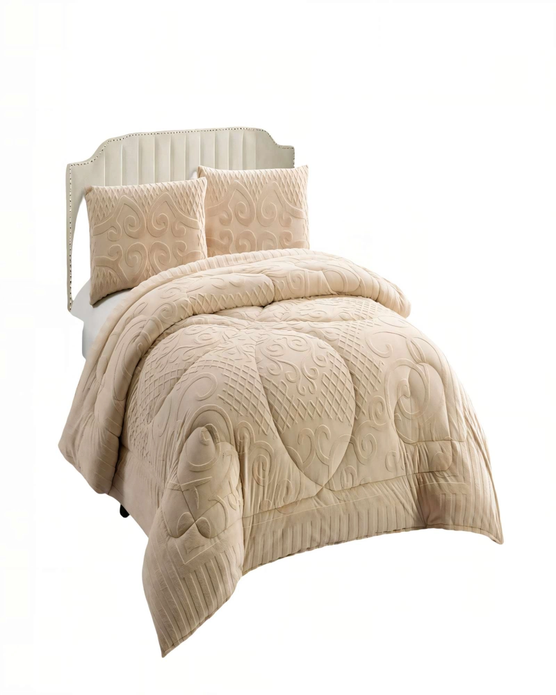 PLUMON PREMIUM CON TEXTURA   2 PLAZA COLOR BEIGE - 1