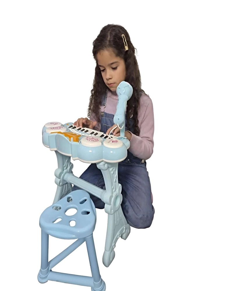 TECLADO INFANTIL MUSICAL PARA NIÑOS AZUL - 2